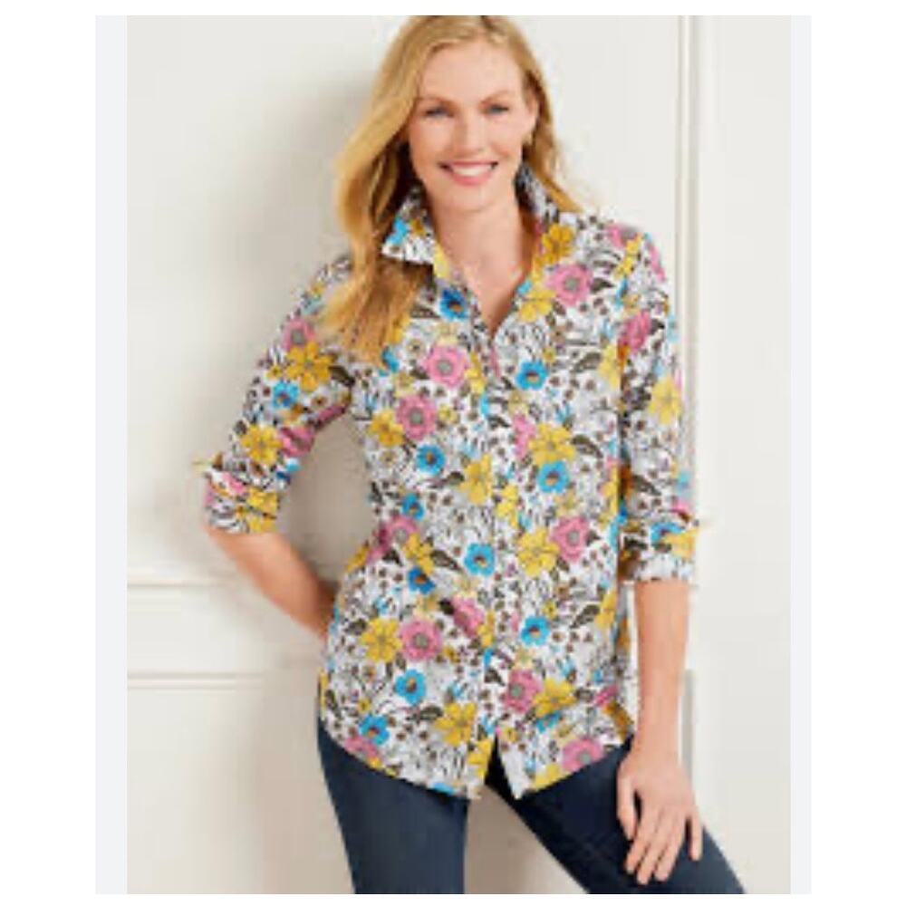 TALBOTS “GARDEN PARTY” Button down shirt size XS